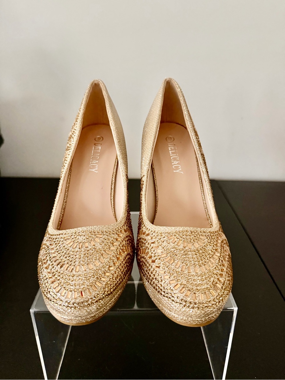 Delicacy Gold Embellished Women’s Heels